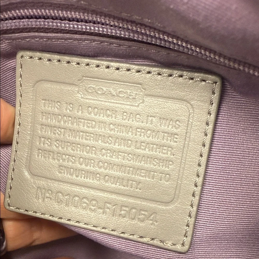Coach Moto Silver and Gray Optic C Monogram Medium Hobo Bag